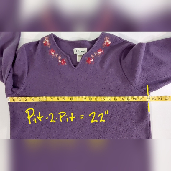 L.L. BEAN Women's FLEECE Sweater / SIZE: PETITE MEDIUM - Picture 4 of 7